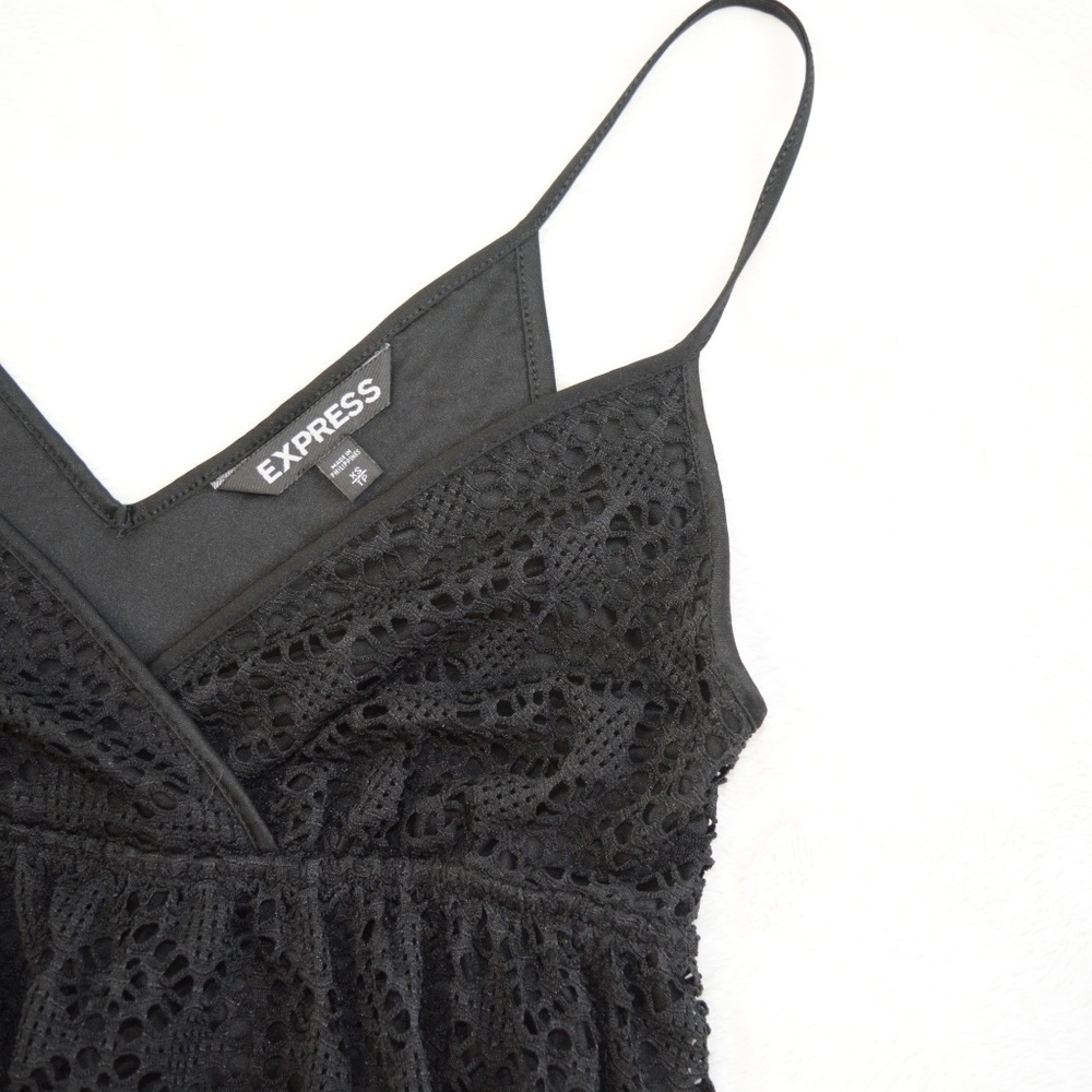 Women's Black Express Lace Dress XS - Picture 2 of 8